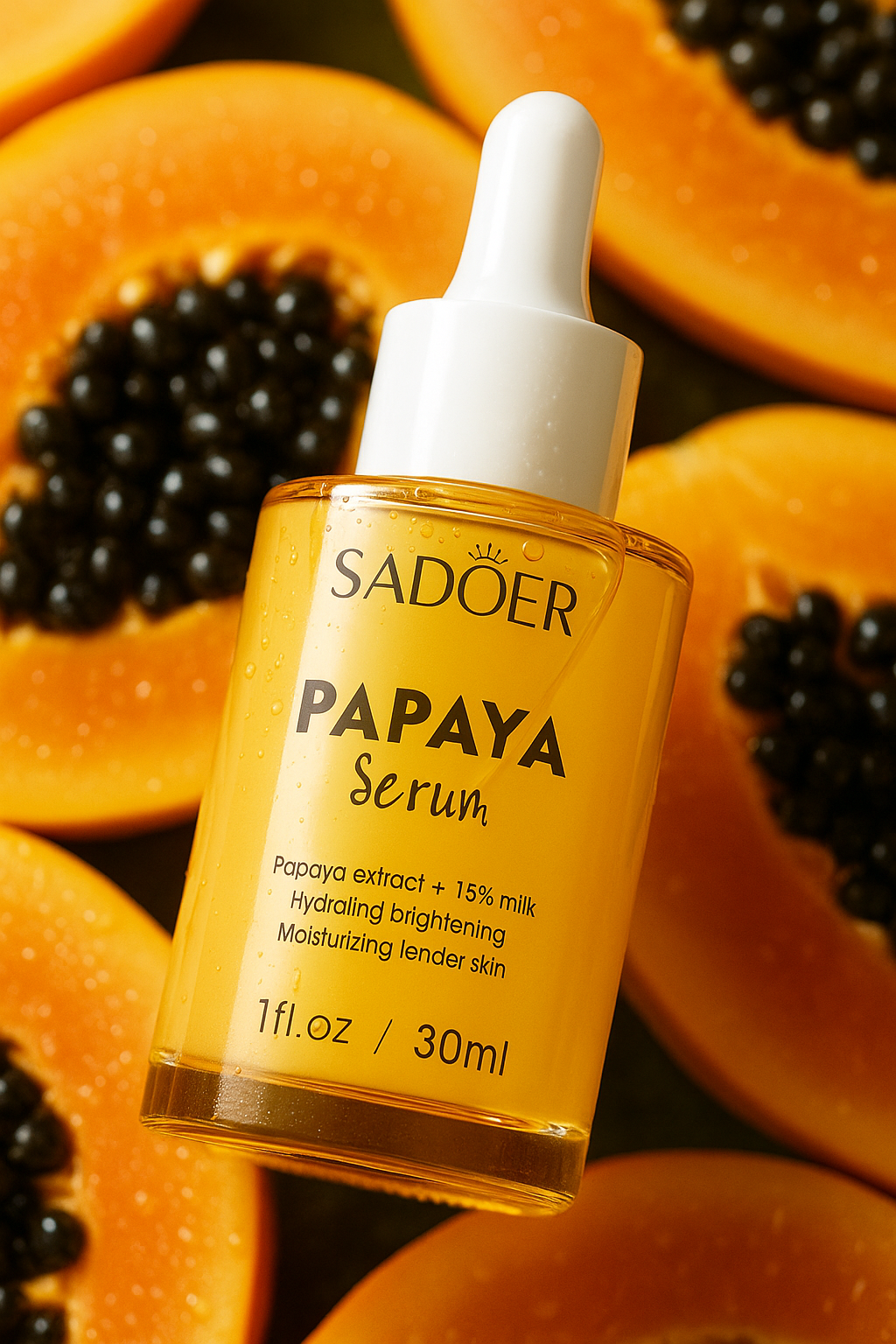 SERUM REJUVENECEDOR DE PAPAYA SADOER | 🏉 Iluminación Avanzada y Despigmentación Natural (30 ml)